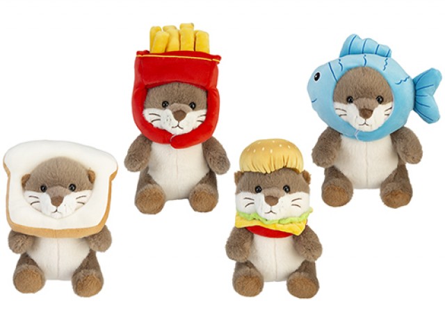 (Mis 3) LONTRA CON COPRICAPO FOOD Peluche 22cm 4ass…x8…x24